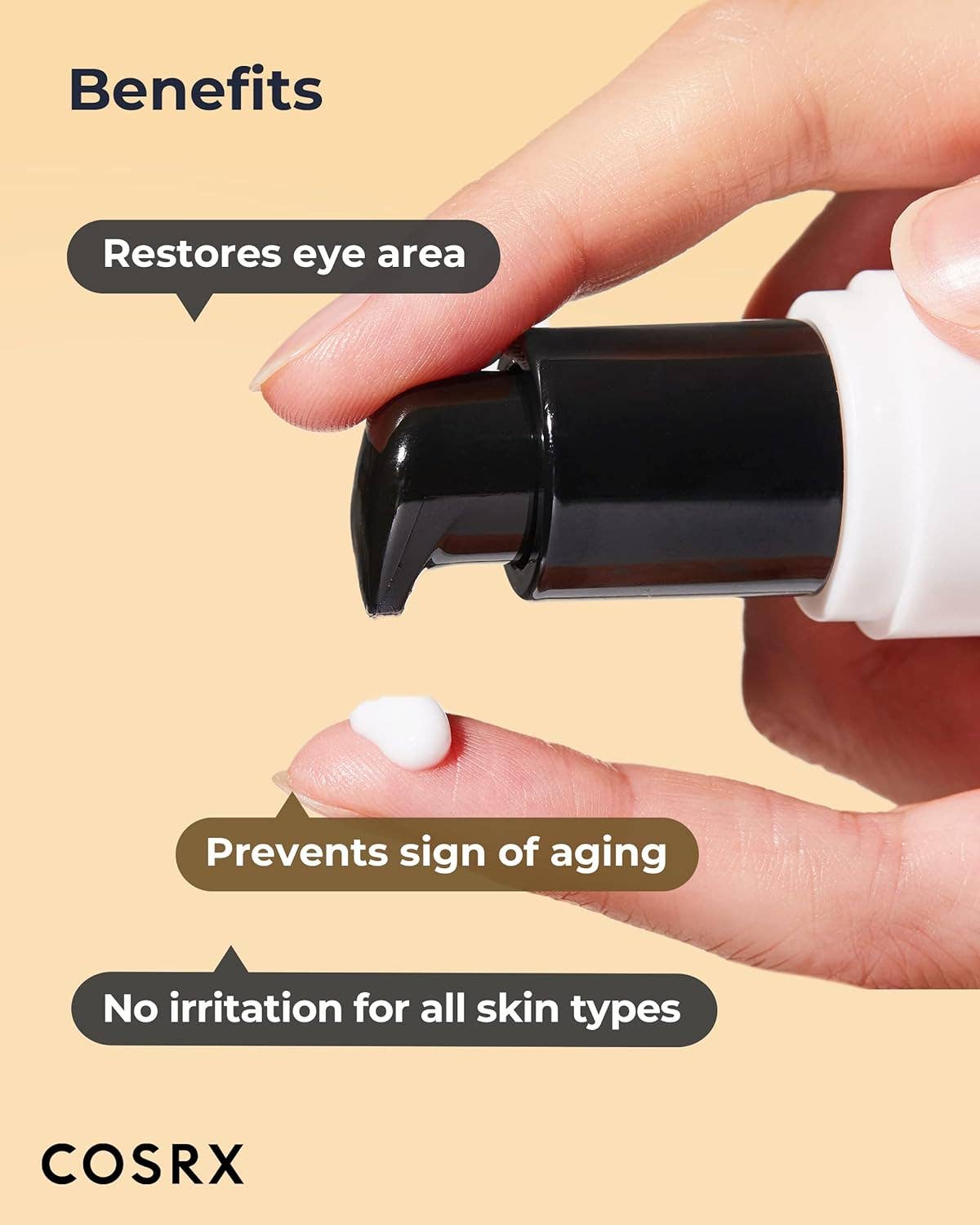 Crème pour les yeux au peptide d'escargot COSRX avec 73,7 % de mucine d'escargot et de niacinamide 25 ml