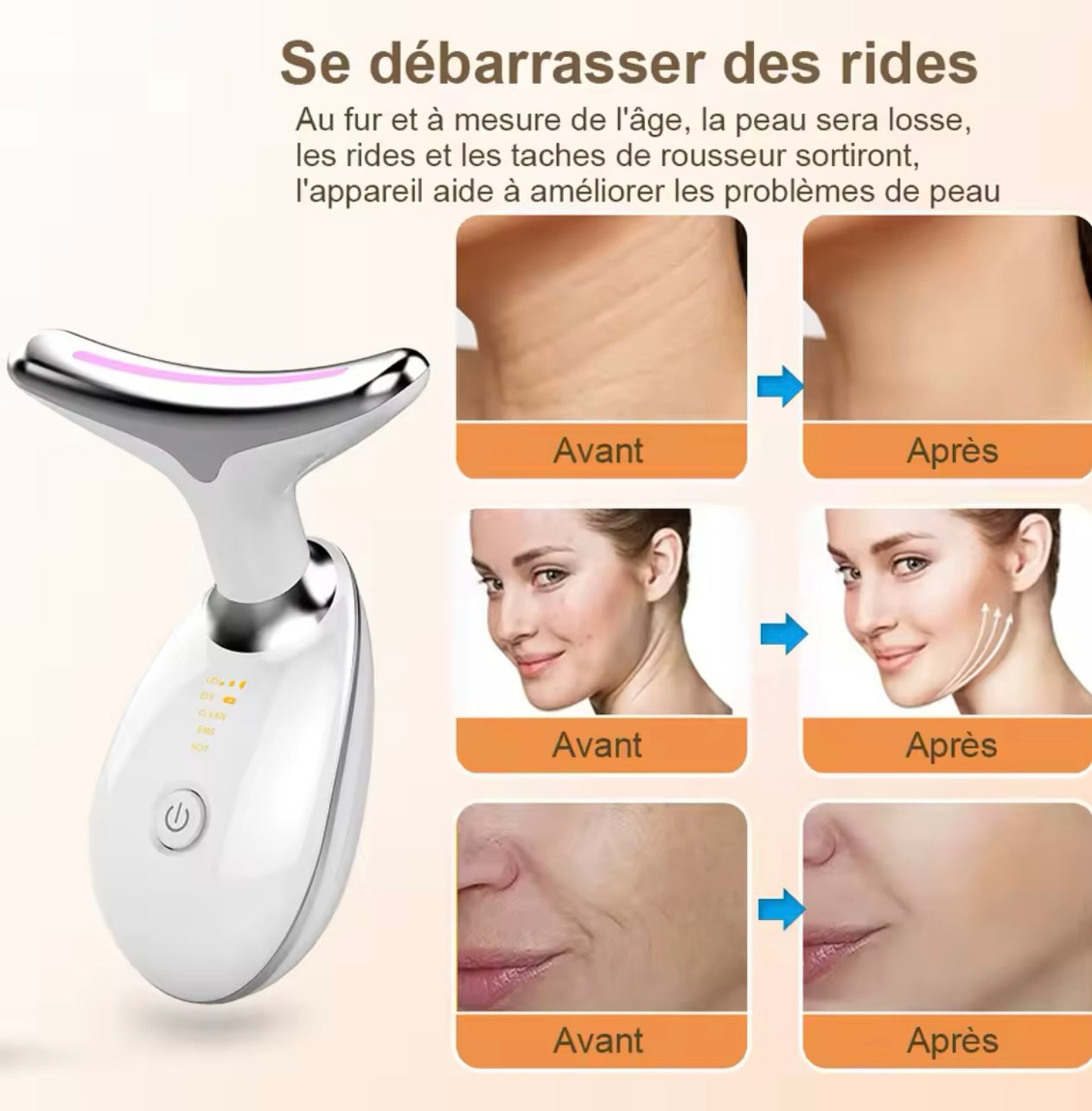 Appareil De Raffermissement Du Cou Et Du Visage Pour Réduire Le Double Menton