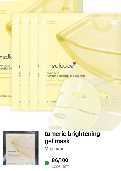 medicube - Masque gel éclaircissant à l'acide kojique et au curcuma - 28 g