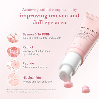 MEDICUBE Sérum pour les yeux au peptide rose et ADN de saumon PDRN 30 ml