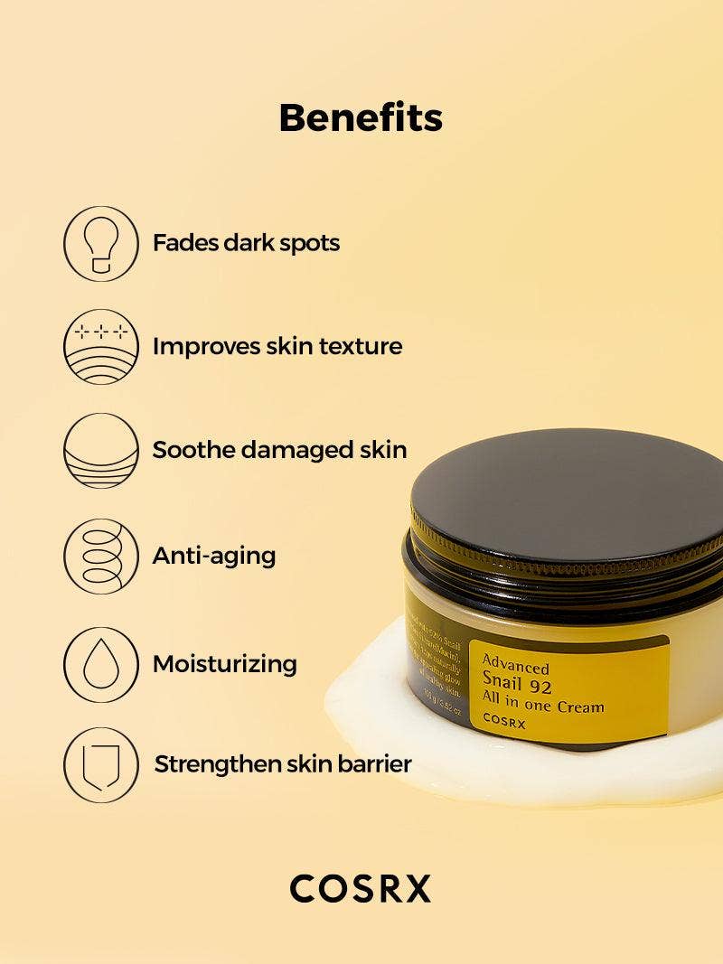 Crème réparatrice COSRX Snail Mucin 92% 100 ml
